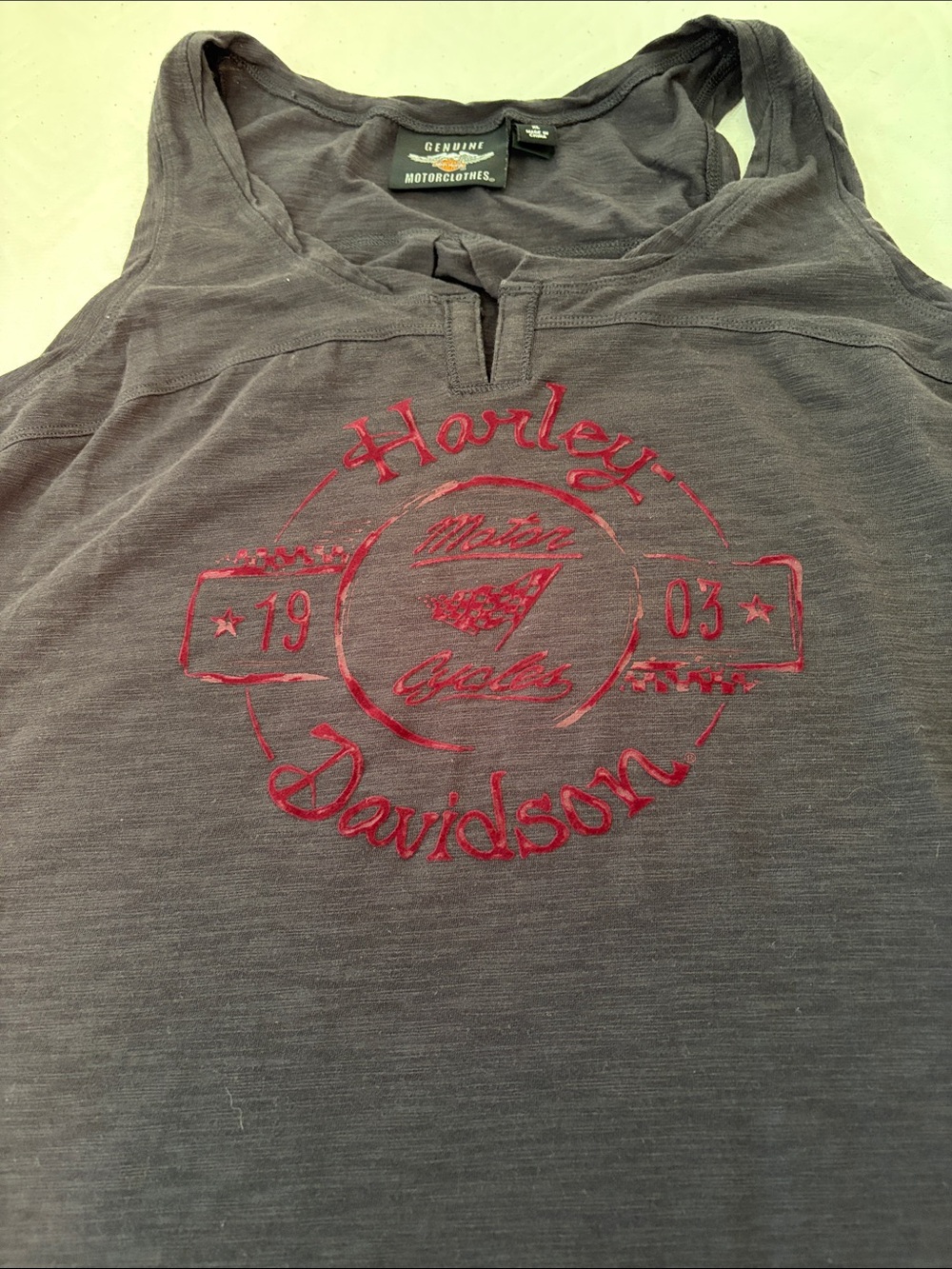 Harley-Davidson Gray Tank with Red Logo